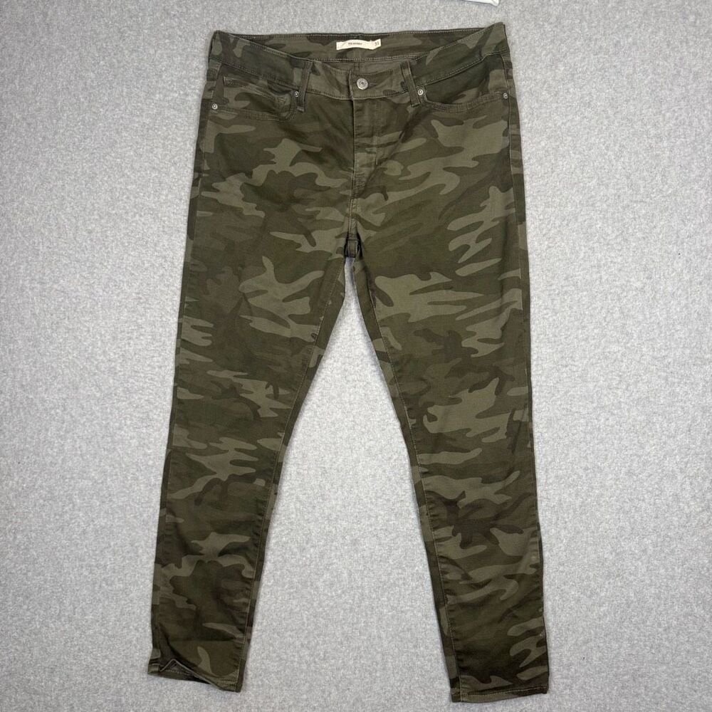 Levi's Women's Size 31 711 Skinny Green Camo Ankle Length Pants